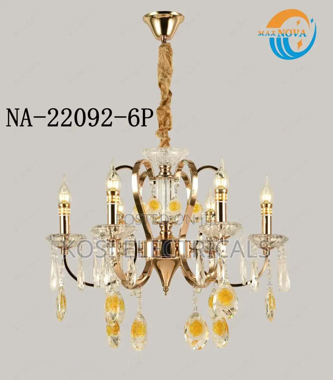 Vintage Gold Crystal Chandelier