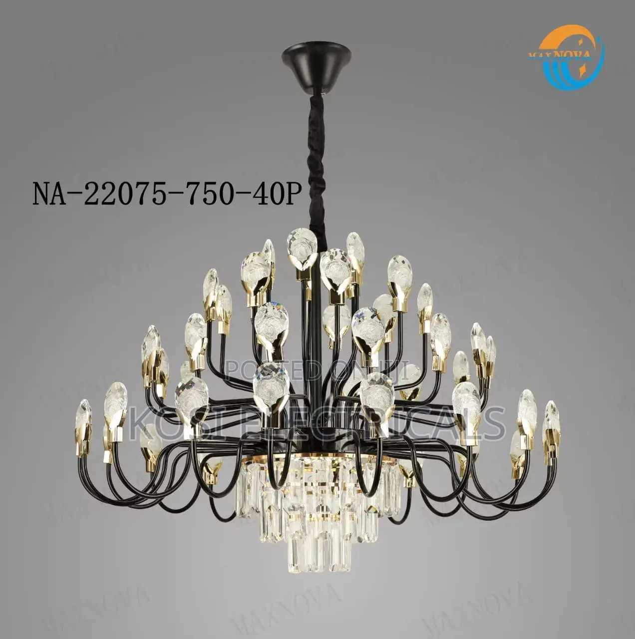 Home Black Iron Crystal Chandelier