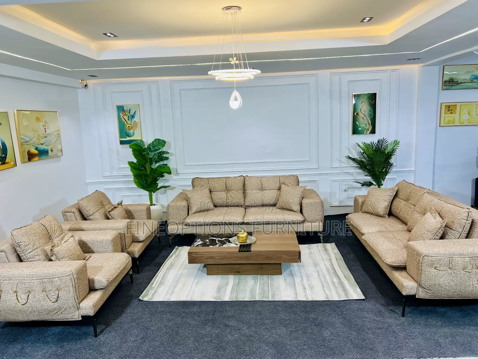 Opulent Sandstone Horizon Sofa