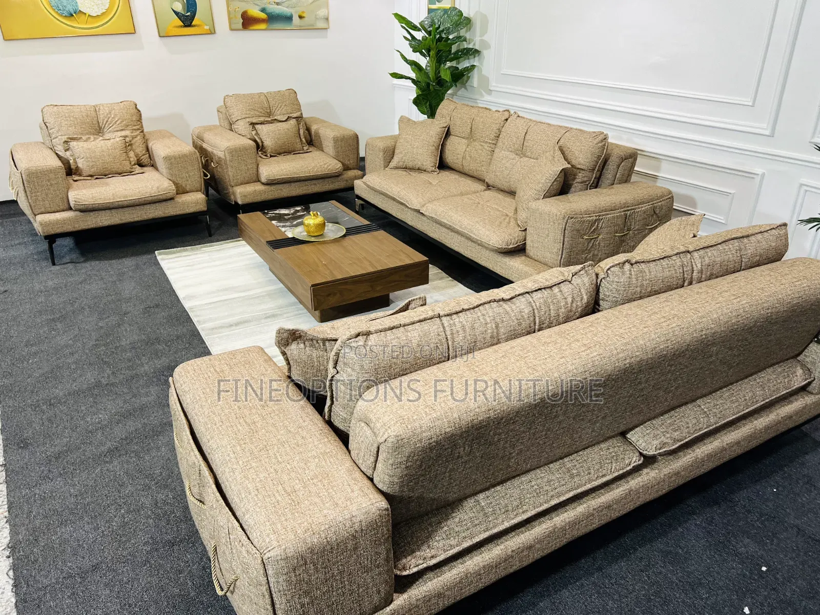 Opulent Sandstone Horizon Sofa