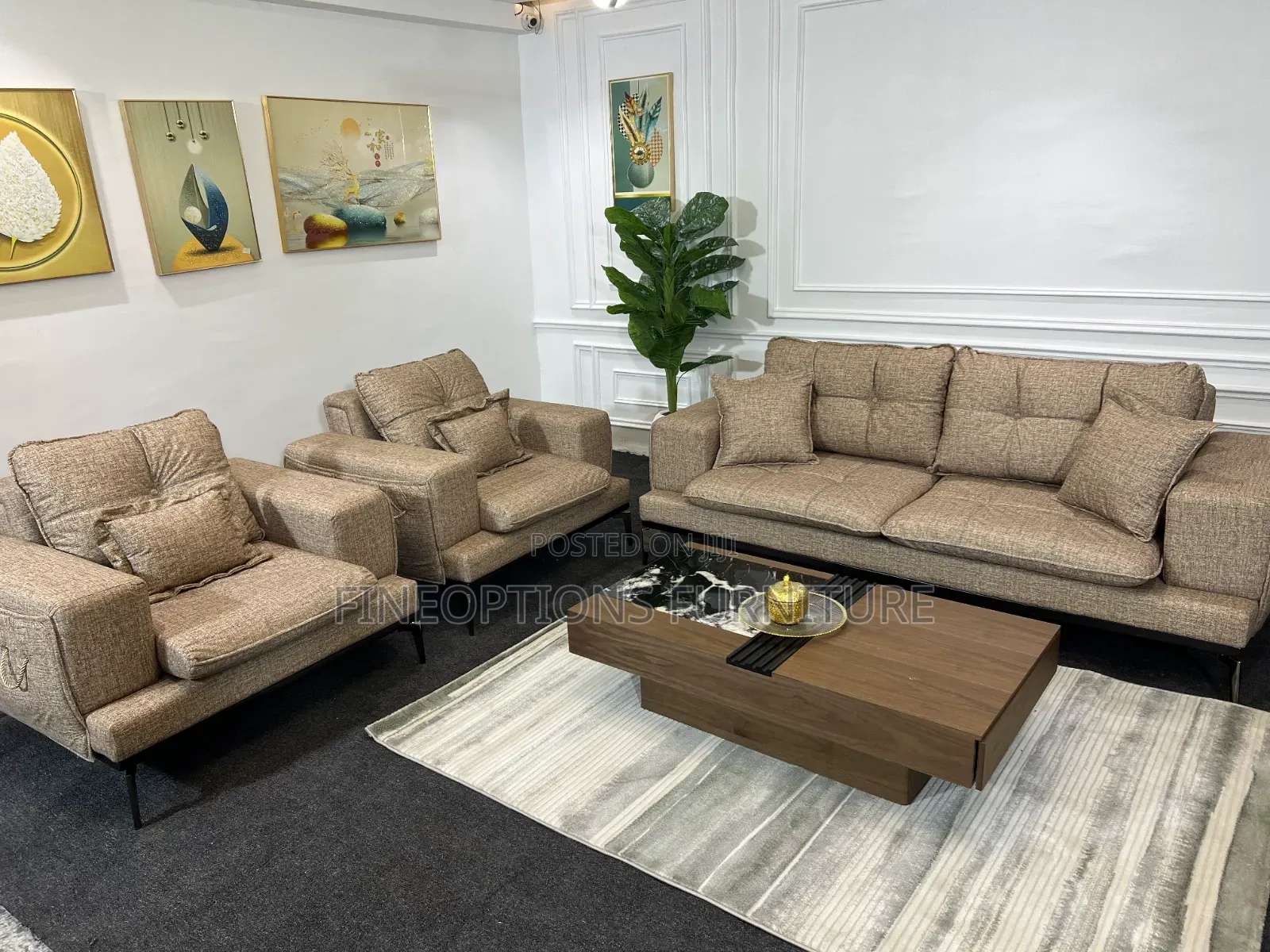 Opulent Sandstone Horizon Sofa