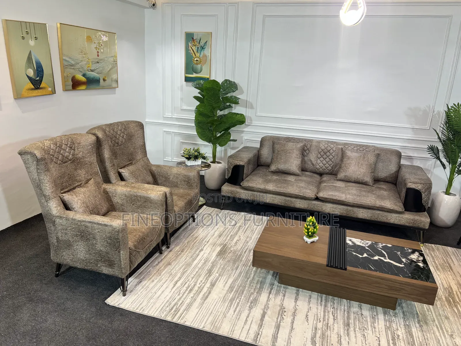 Bronze Chevron Sofa