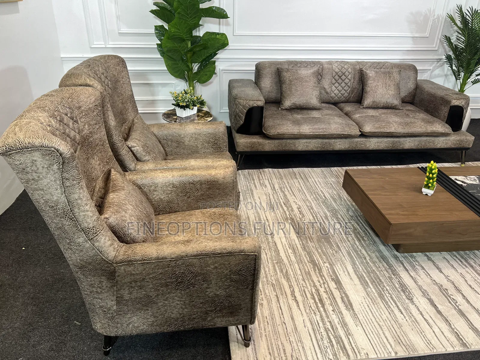 Bronze Chevron Sofa