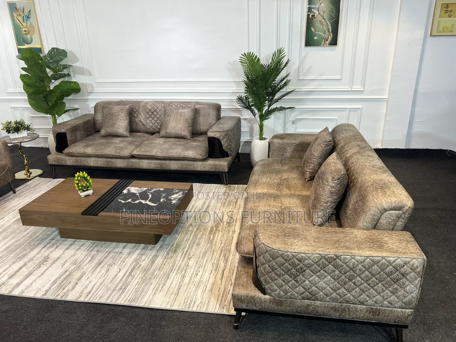 Bronze Chevron Sofa