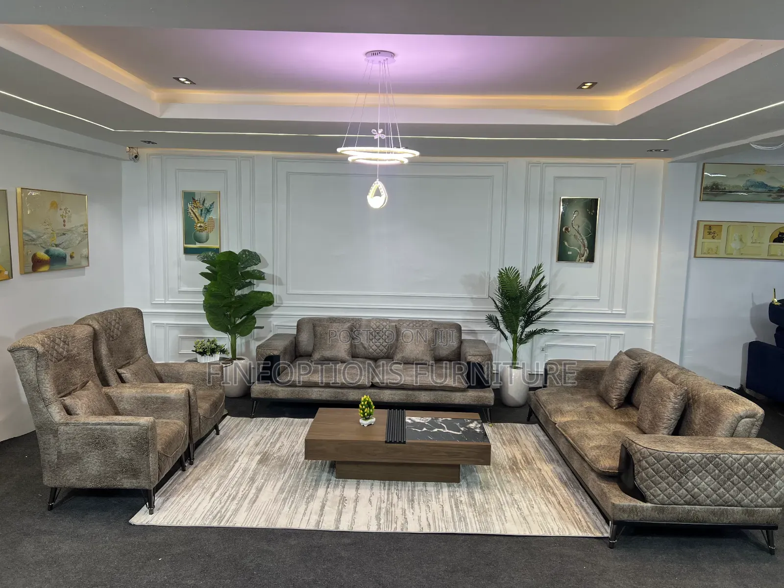 Bronze Chevron Sofa