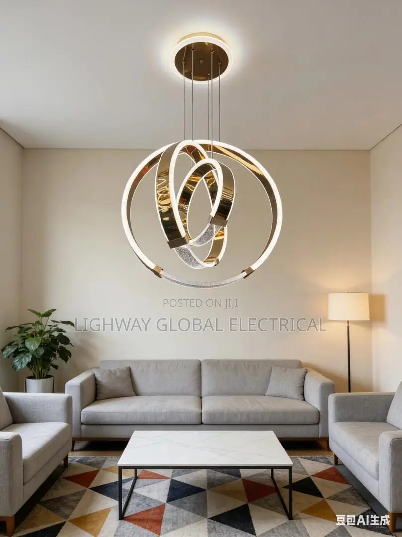 Modern Fancy Two Ring Chandelier