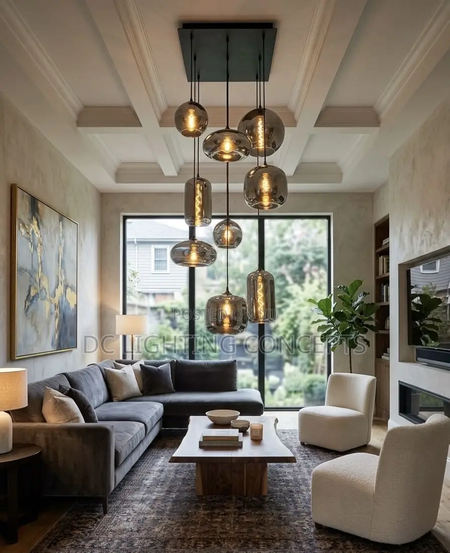 Creative Post Modern Luxury Smokey Glass Pendant Chandelier.