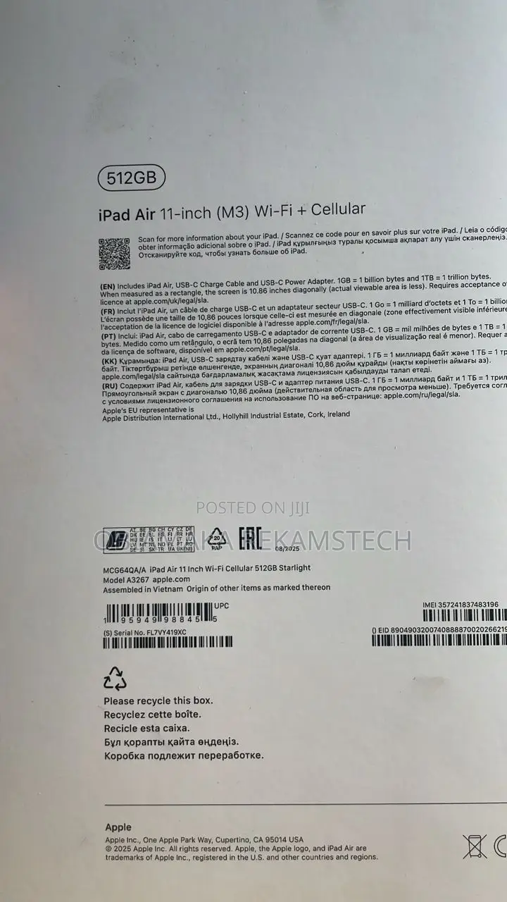 New Apple iPad Air 512 GB