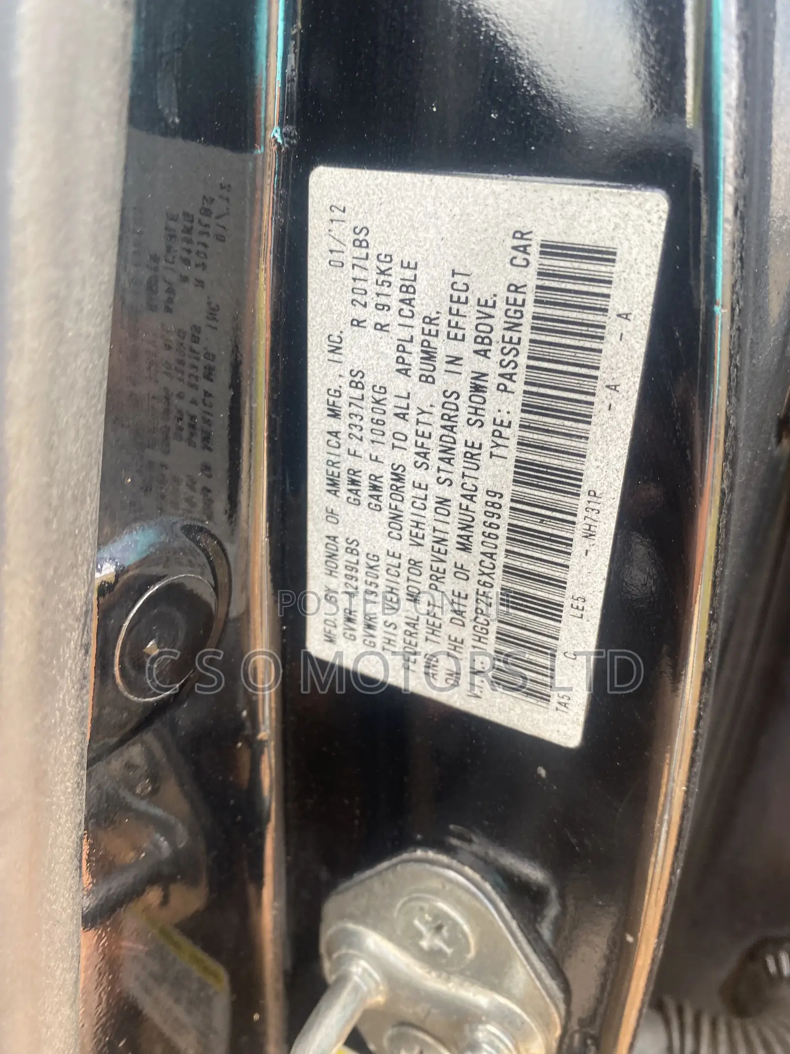 Honda Accord 2012 Black