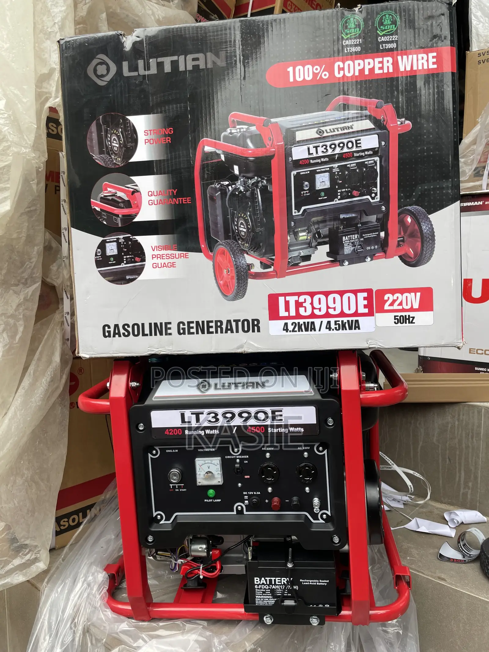4.5kva Lutian Petrol Powerful Key Starts Generator