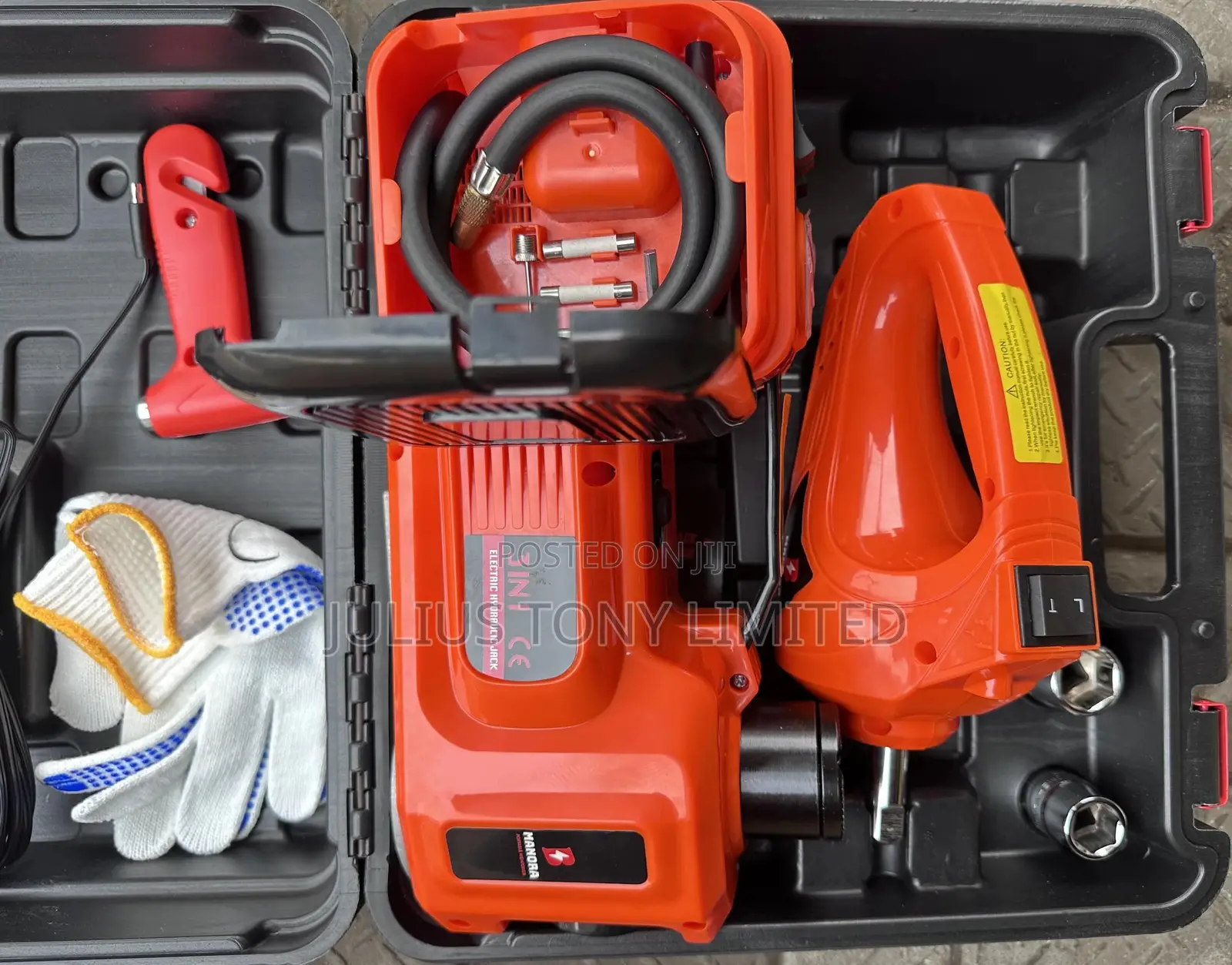 Electric Hydraulic Car Jack Kit With Impact Wrench Air Compressor
