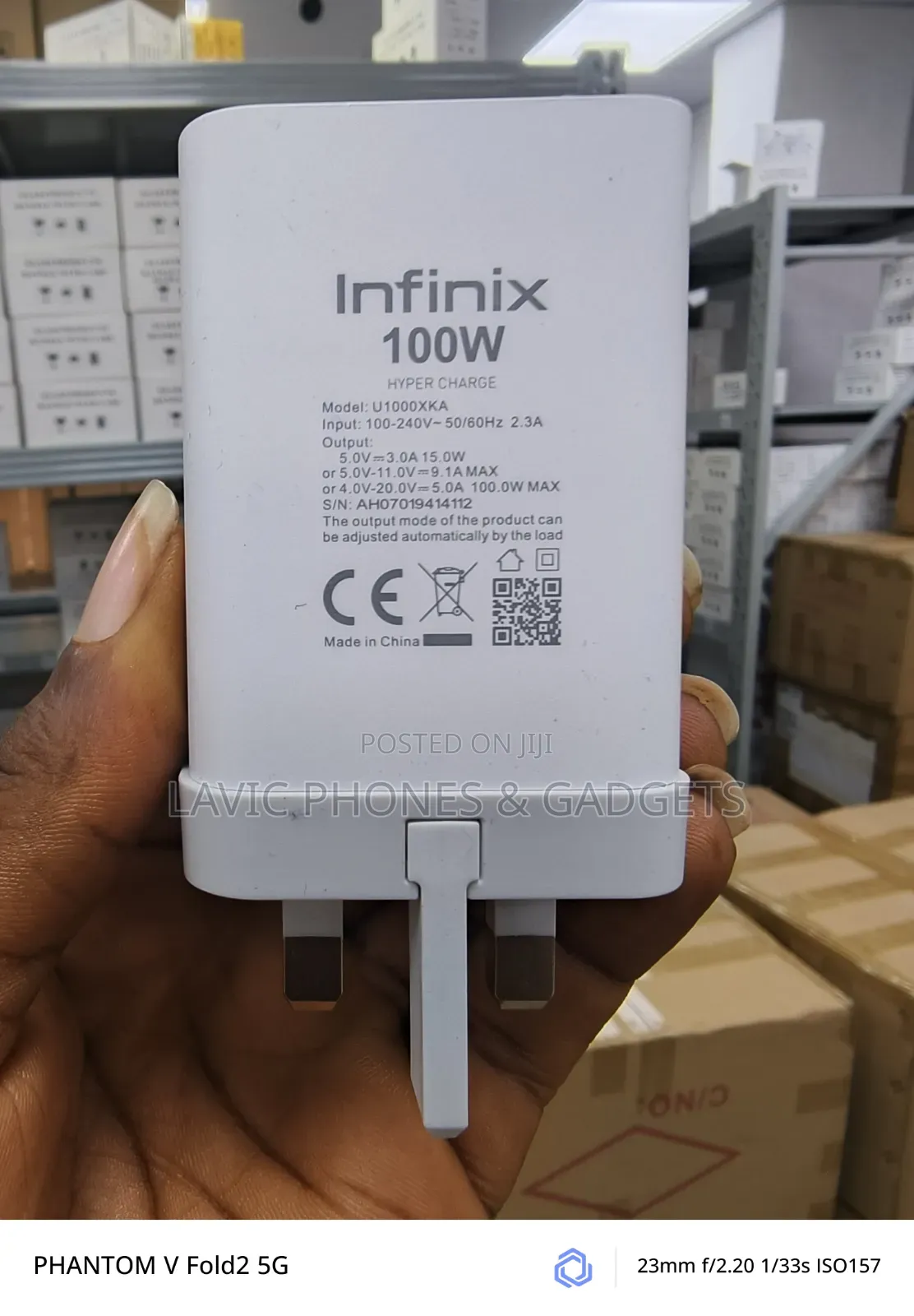 Original Infinix 100watts Type C Adapter