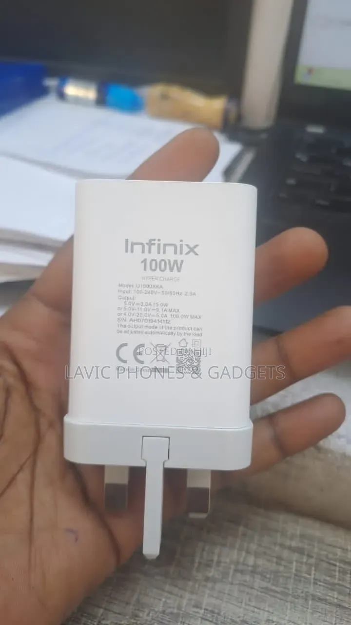Original Infinix 100watts Type C Adapter