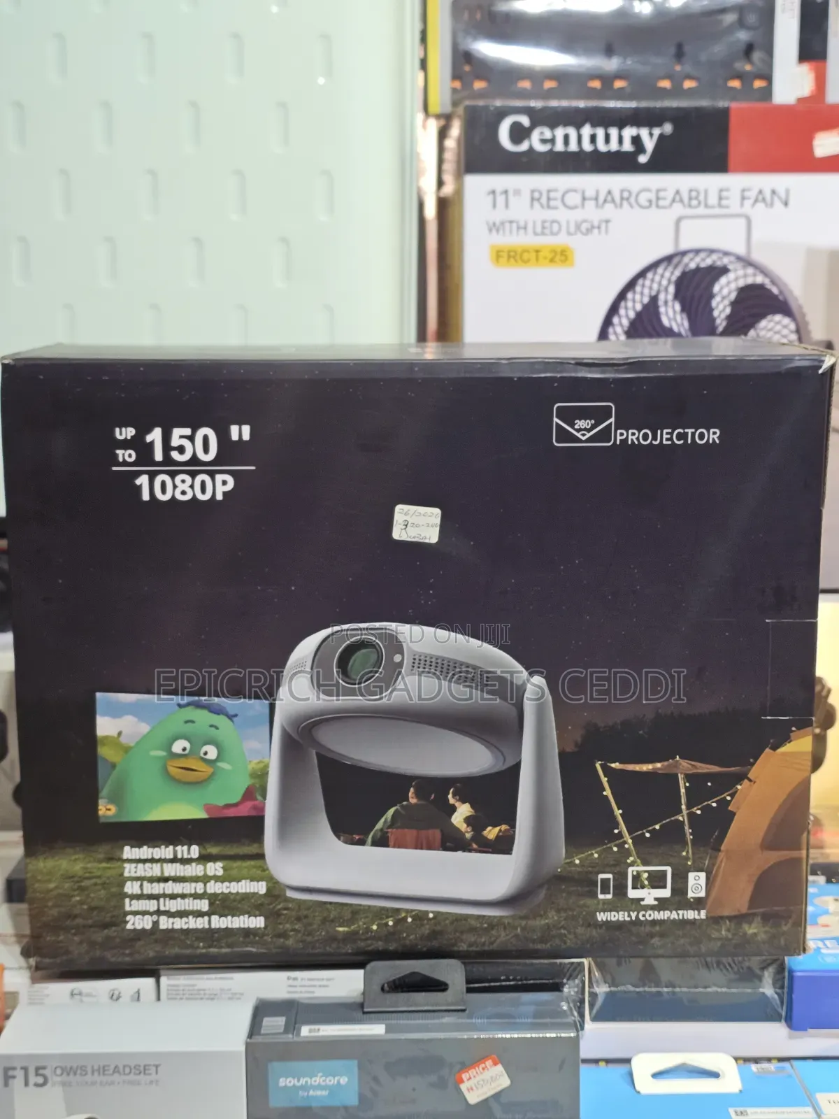 Rechargeable Smart Projector With Android Tv and Wireless Casting