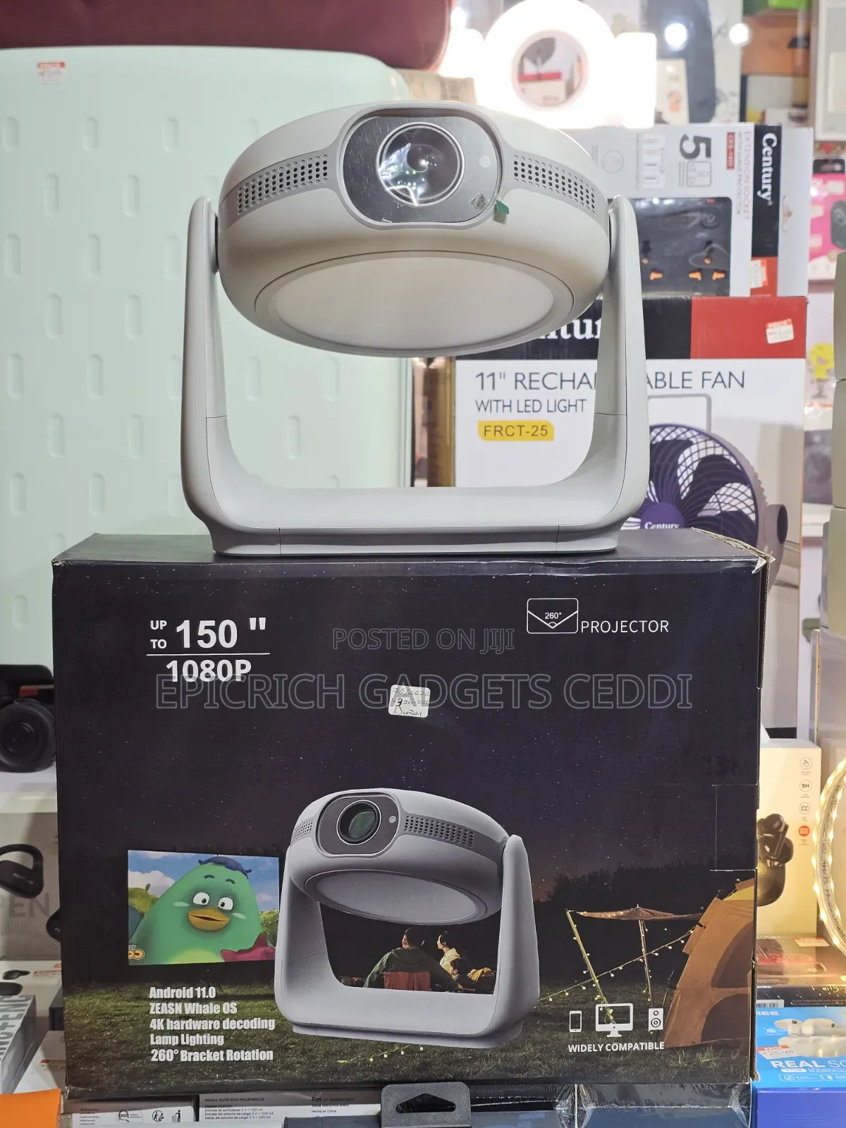 Rechargeable Smart Projector With Android Tv and Wireless Casting