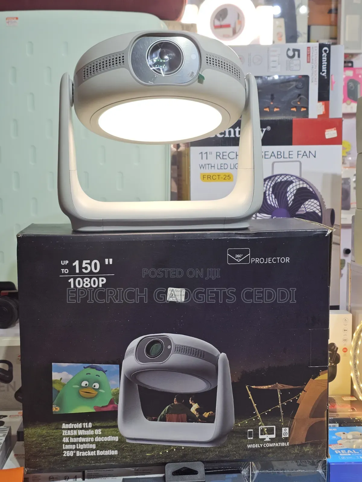 Rechargeable Smart Projector With Android Tv and Wireless Casting