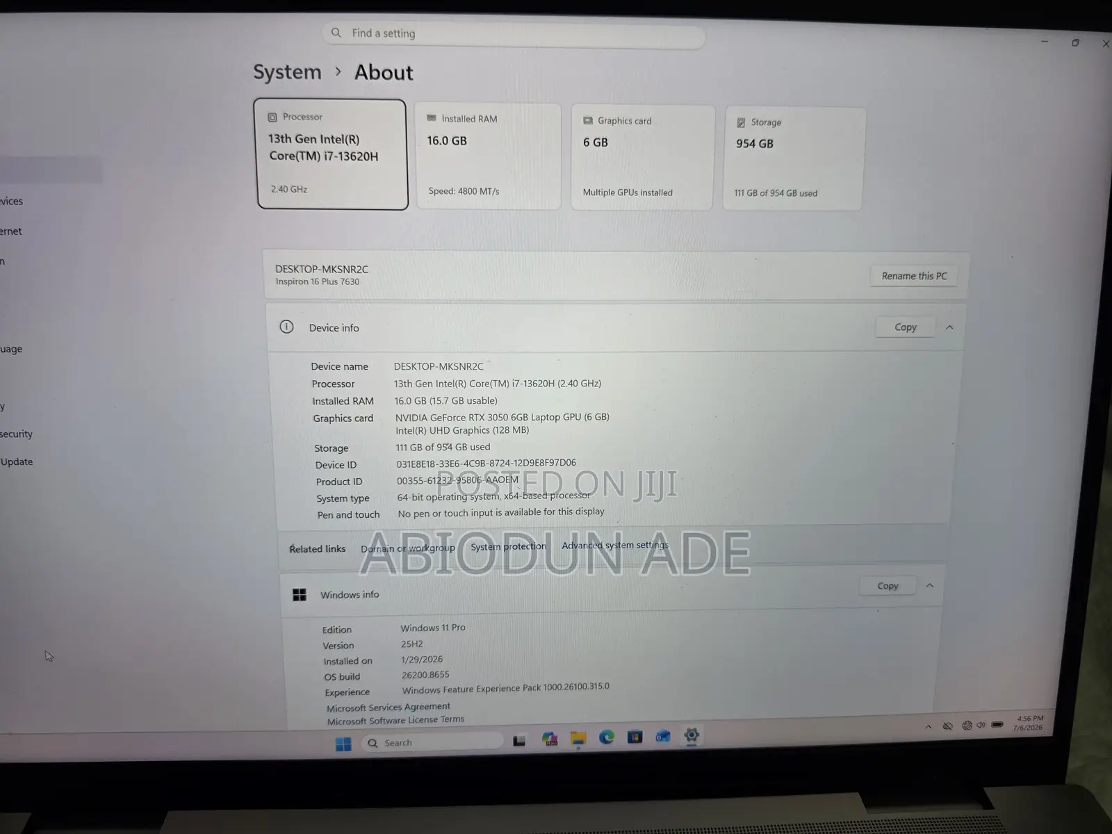 Laptop Dell Inspiron 16 7630 16GB Intel Core i7 SSD 1T