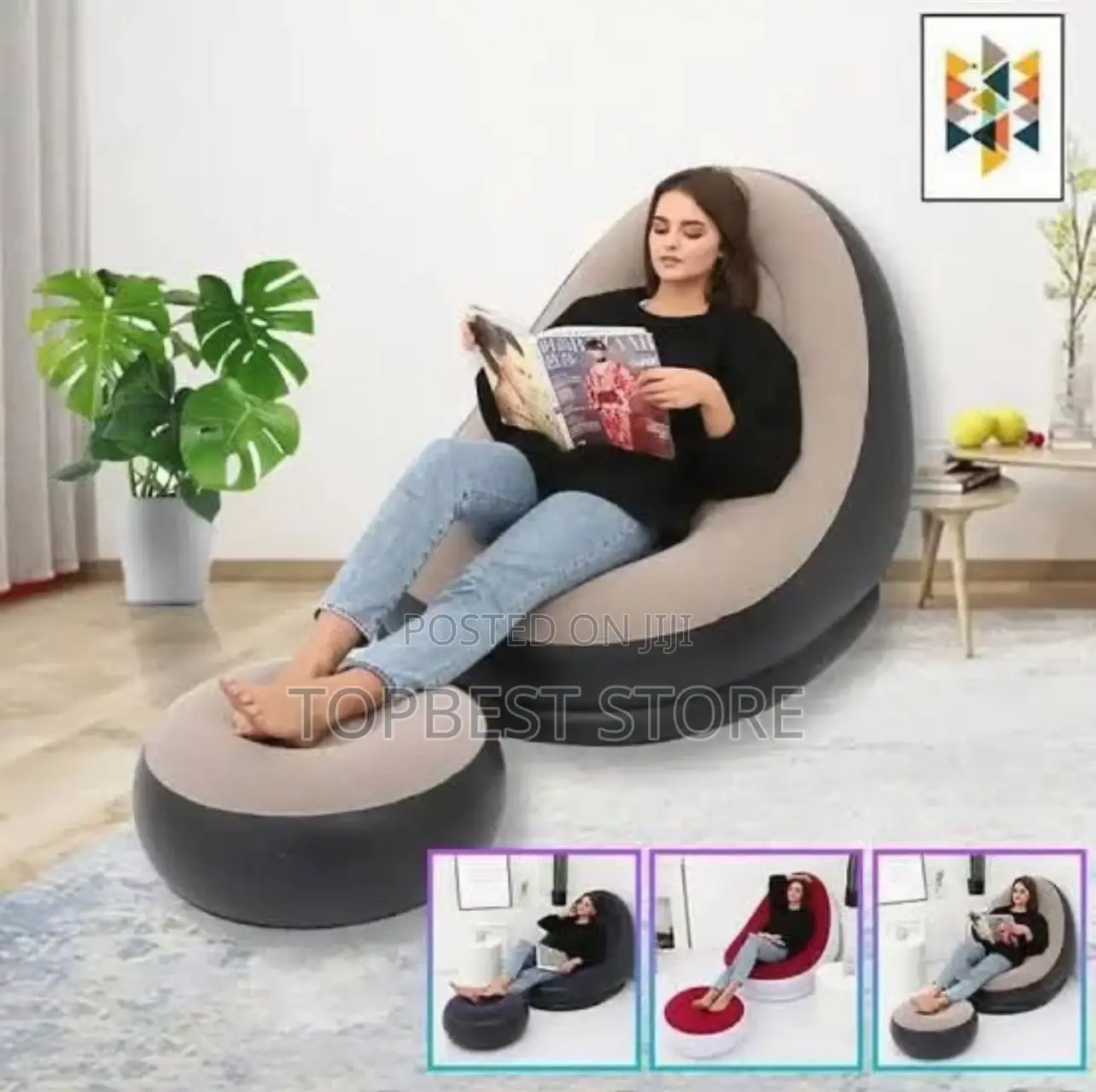 Best Quality Single Electric Pump Inflatable Lounge Chair With Ottoman