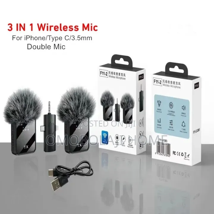 F15 Dual Wireless Microphone for iPhone Android - Noise Cancelling