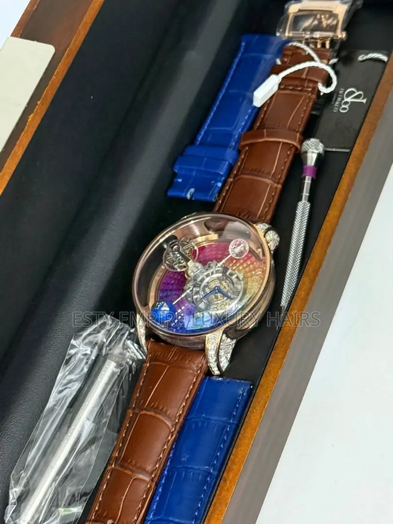 Jacob and Co Quality Luxury Men Genuine Leather Wristwatch