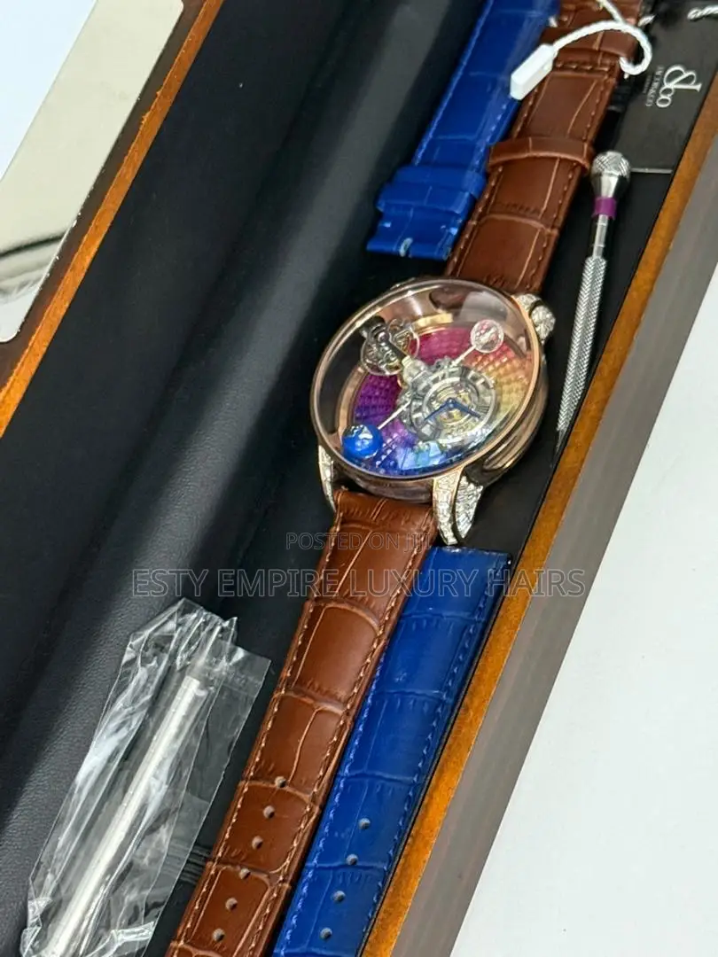Jacob and Co Quality Luxury Men Genuine Leather Wristwatch