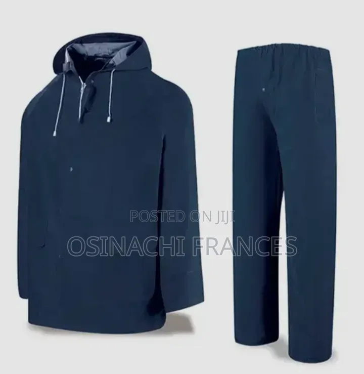 Blue Rain Coat Pvc Up And Down,