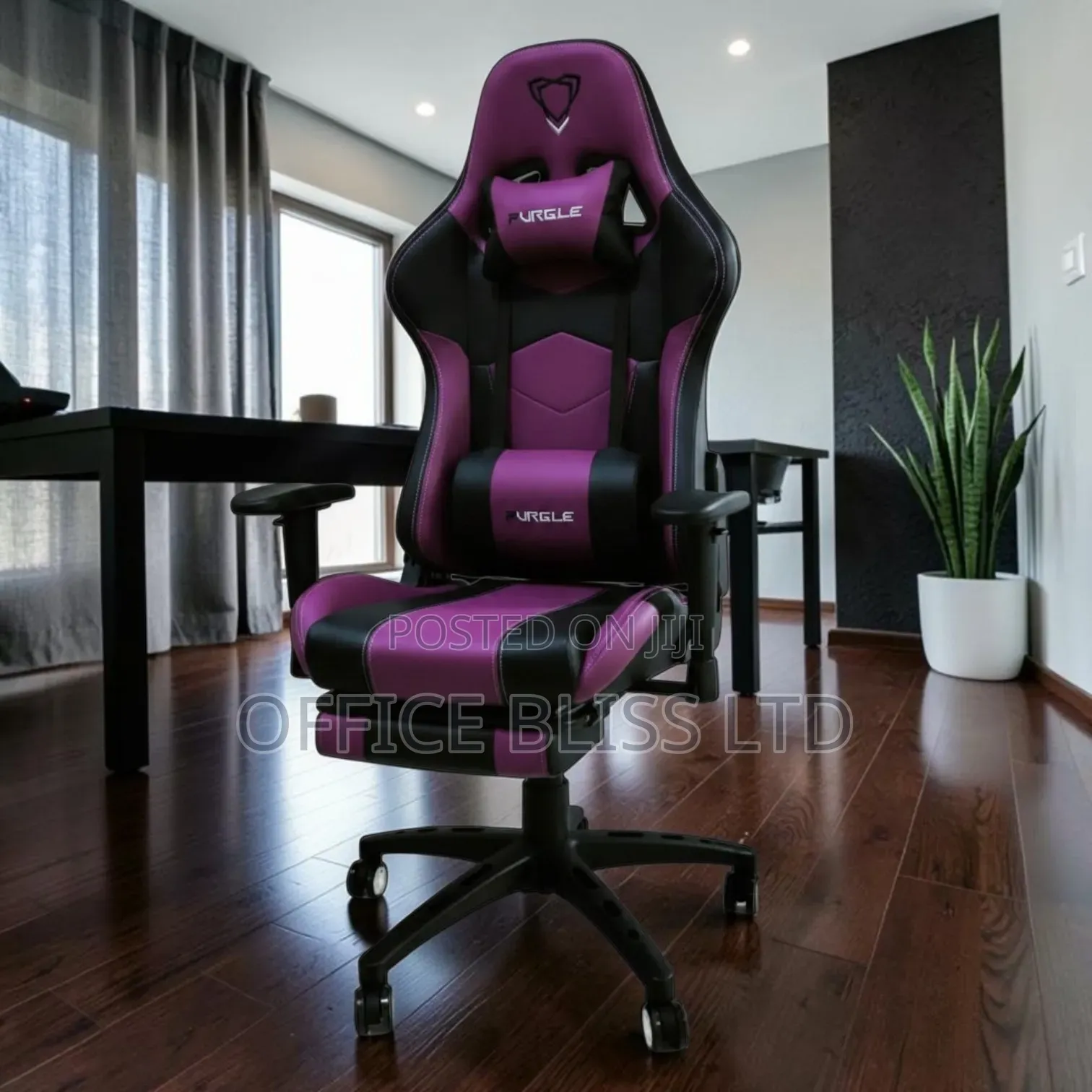 Furgle Gaming Chair With Footrest - (Purple Black)