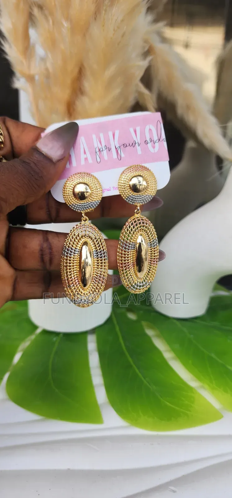 Drop Three Tone Earring