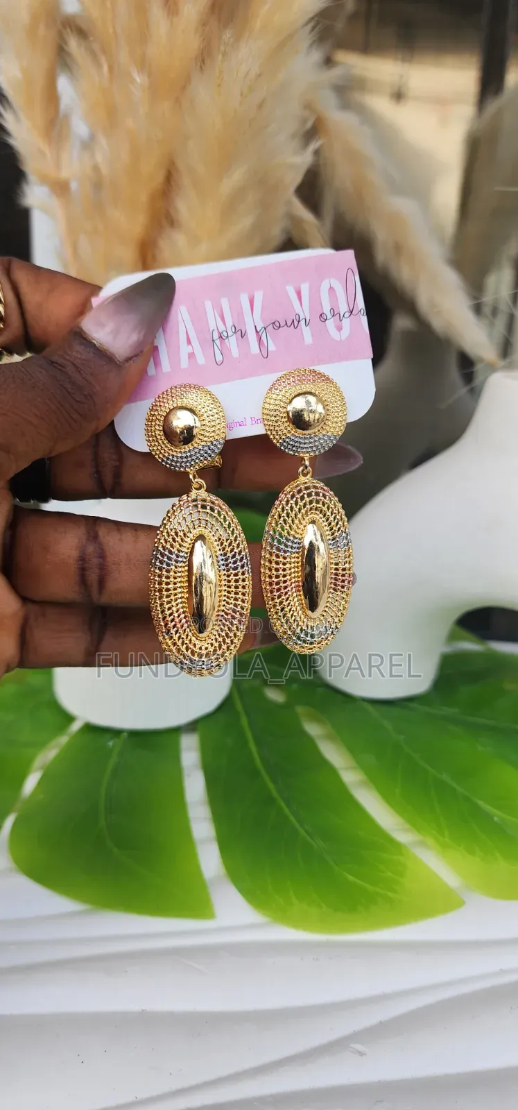 Drop Three Tone Earring