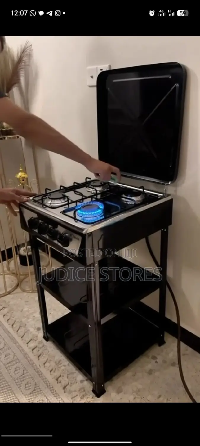 4 Burner Standing Gas Cooker With Shelf