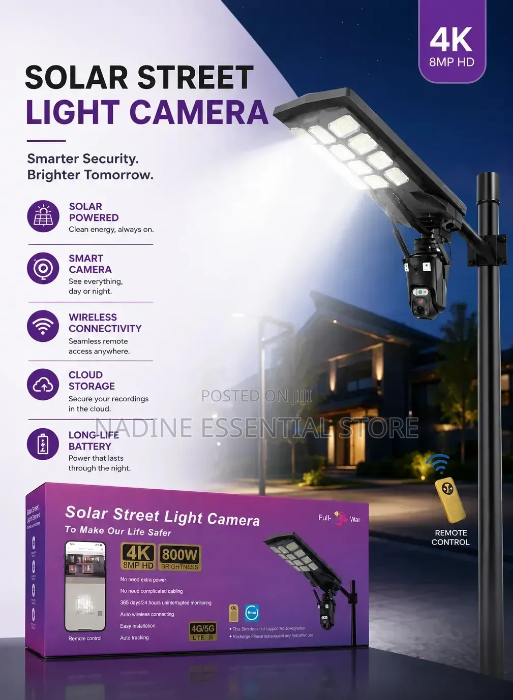 800w Solar Street Lights Camera