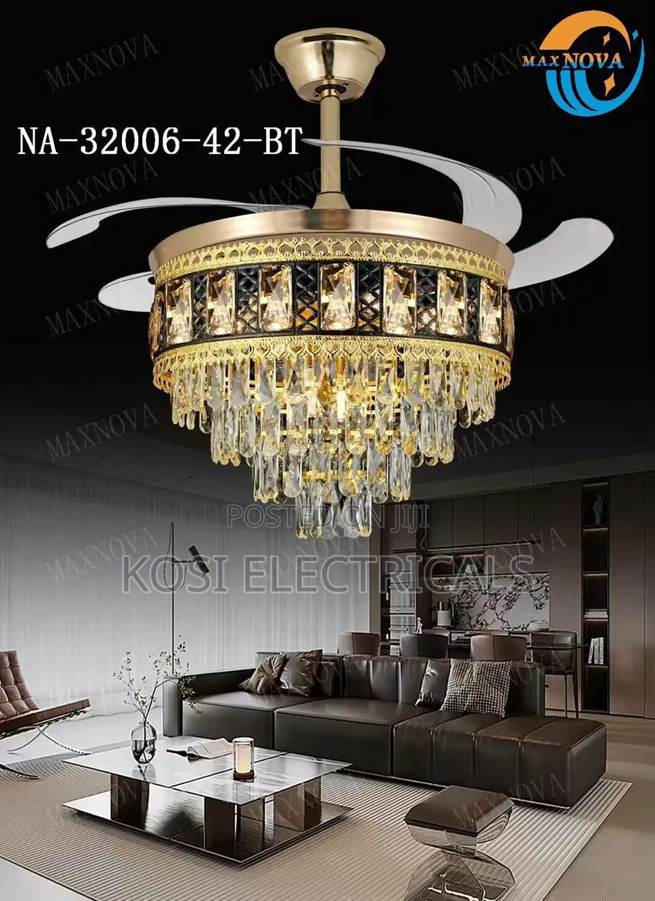 Italian Crystal Style Ceiling Fan Lights Luxurious