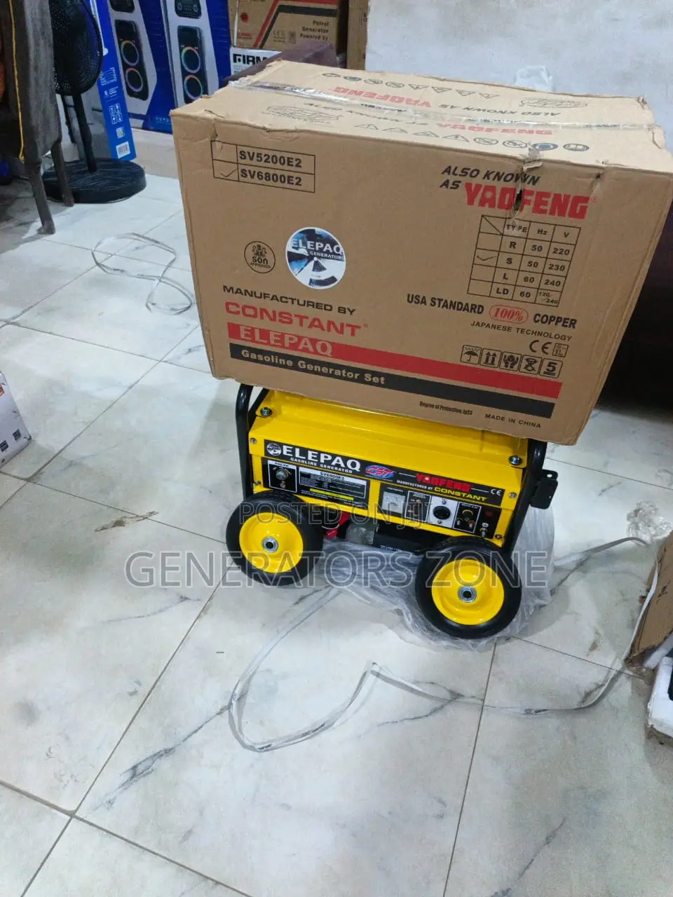 Original Elepaq 4.5kva Automatic Generator Model Sv6800e2 15l Tank