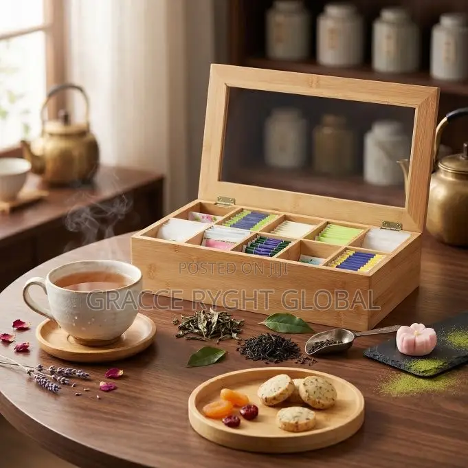 Wooden Tea Box Organizer