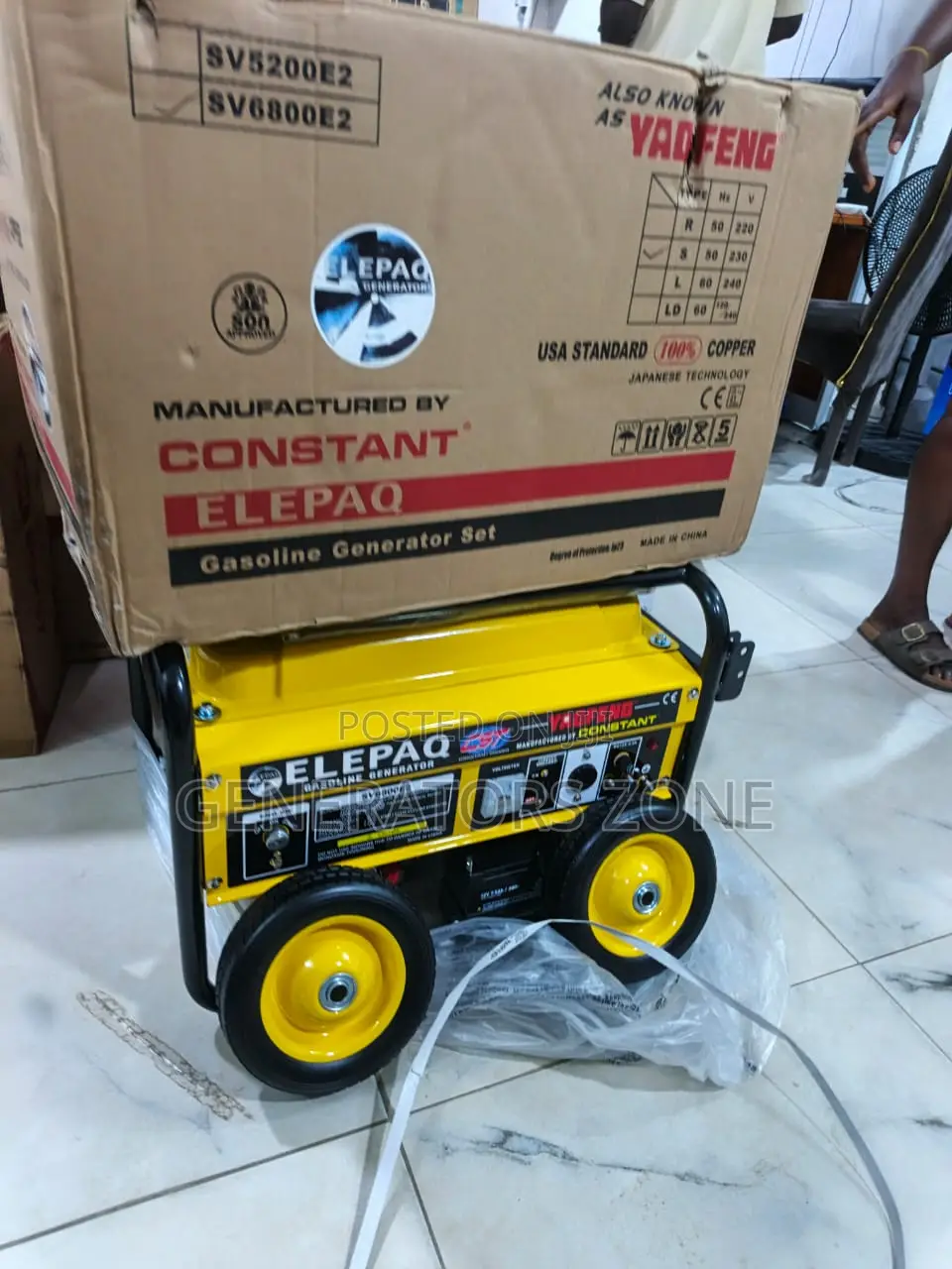 Elepaq 4.5kva Automatic Generator Model Sv6800e2 Low Maintenance