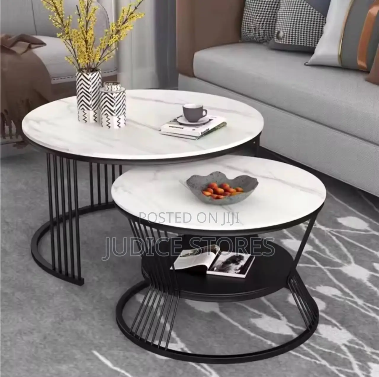 Real Marble Twin Center Table White and Gold Legs