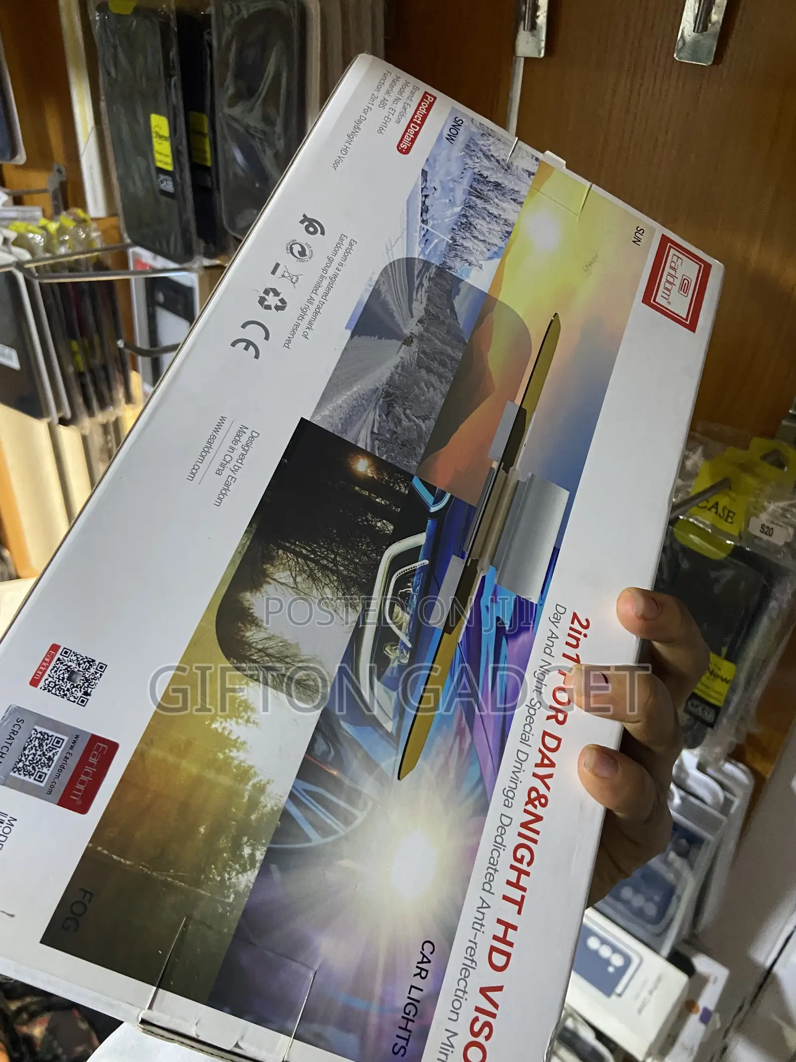 Earldom Eh166 2-in-1 Day Night Hd Car Sun Visor - Anti-Glare Driving