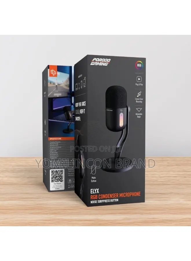 Porodo Gaming Elyx RGB Condenser Microphone