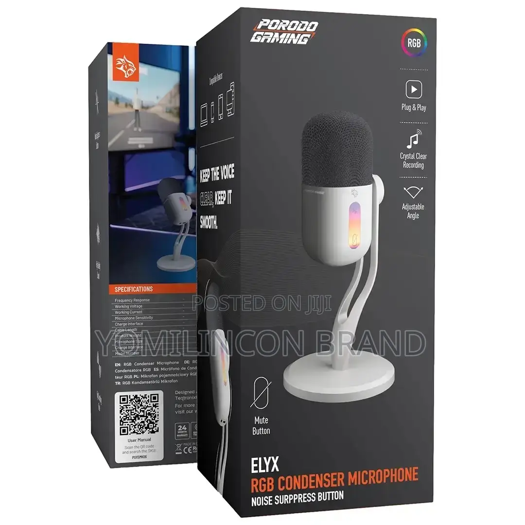 Porodo Gaming Elyx RGB Condenser Microphone