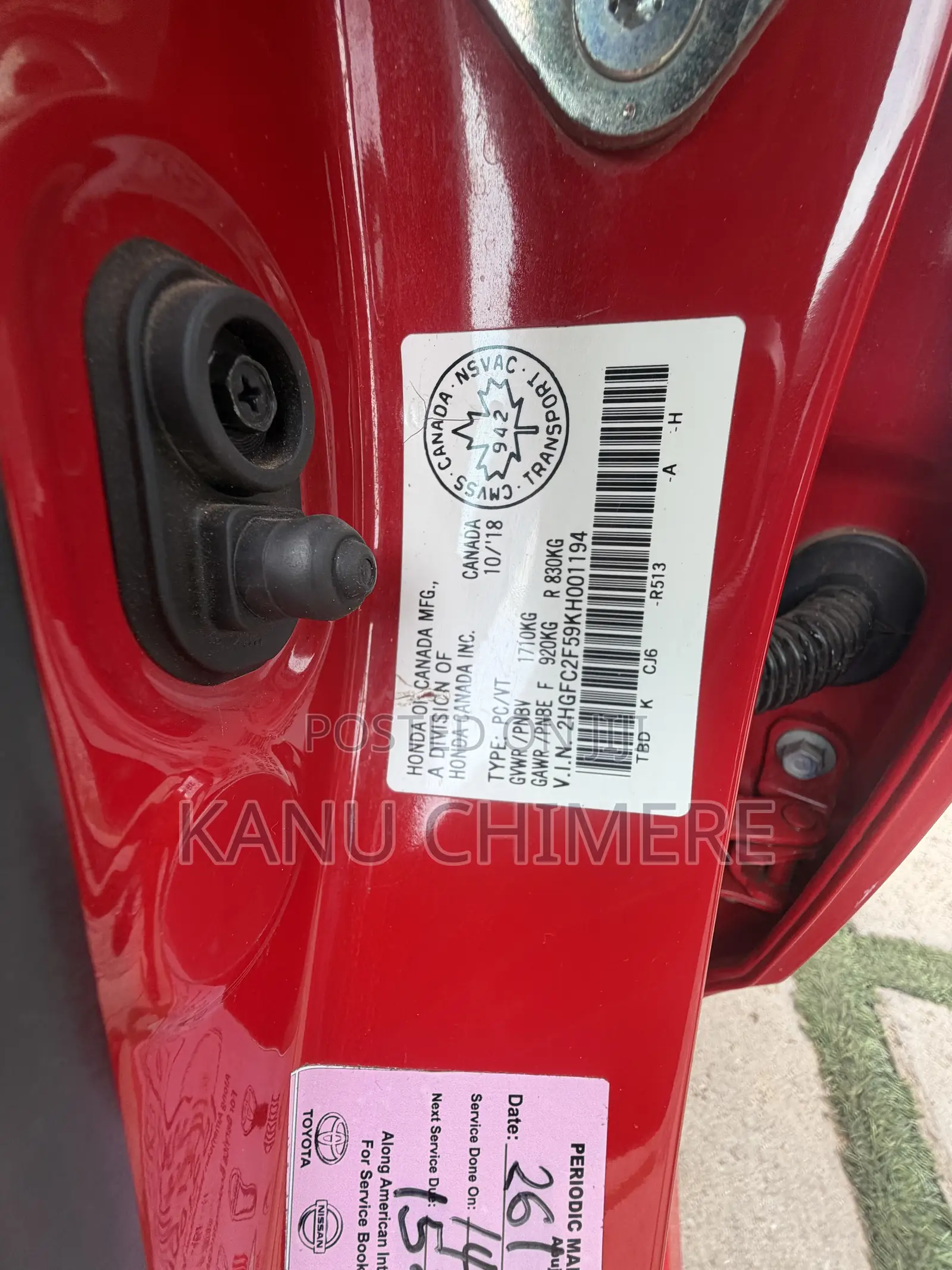 Honda Civic 2019 Red