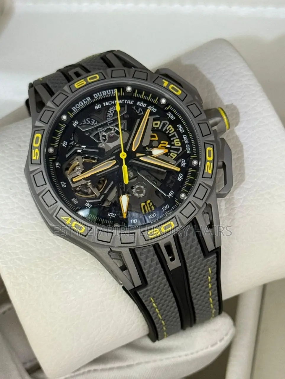 Roger Dubuis Quality Luxury Men Genuine Leather Wristwatch