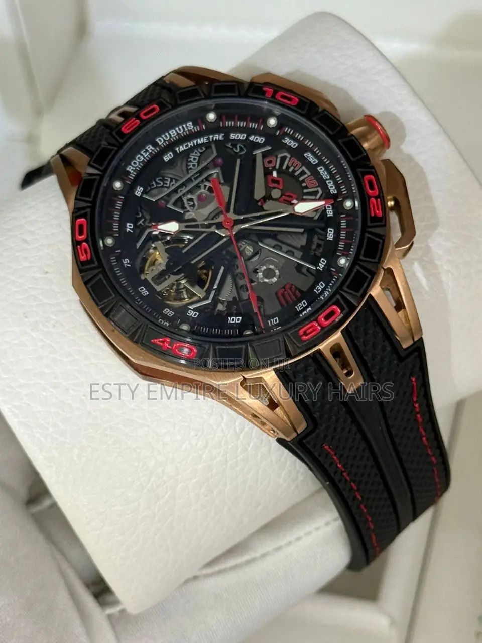 Roger Dubuis Quality Luxury Men Genuine Leather Wristwatch