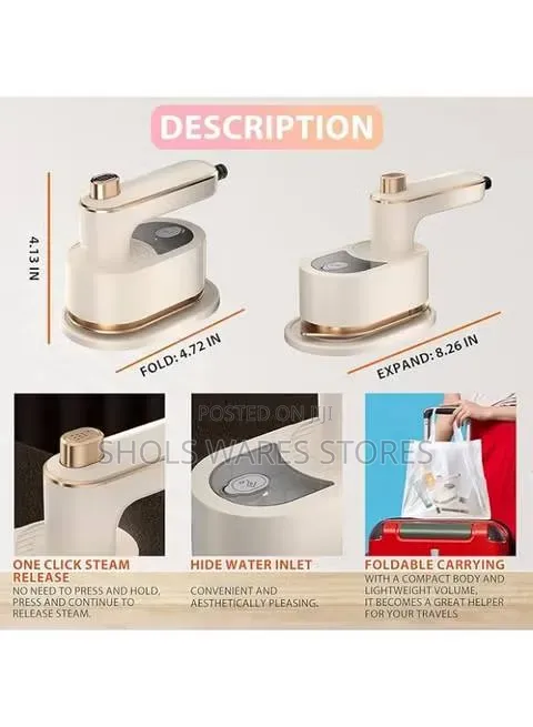 Foldable Portable Steam Iron 1200w