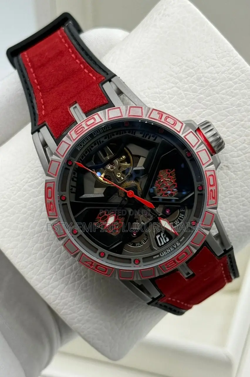 High Quality Luxury Roger Dubuis Genuine Leather Wristwatch
