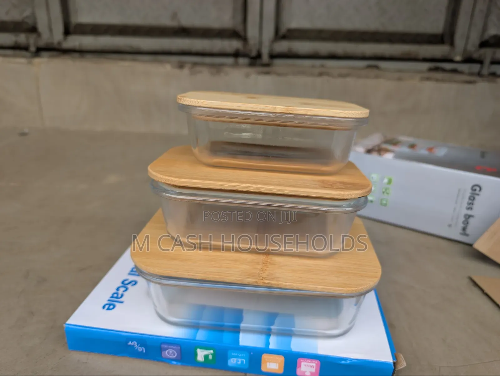 Set of 3 Glass Food Storage Containers With Bamboo Lids