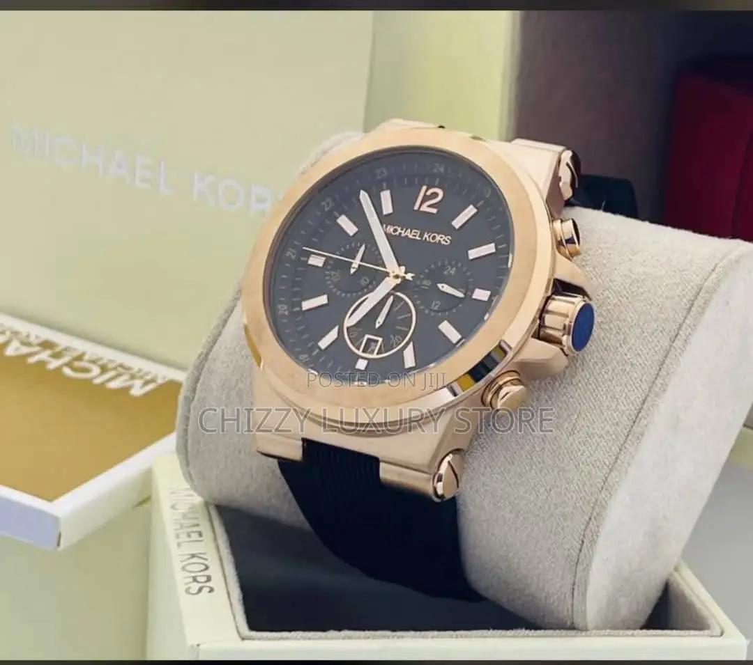 Michael Kors Quality Luxury Men Chronograph Rubber Strap Wristwatch