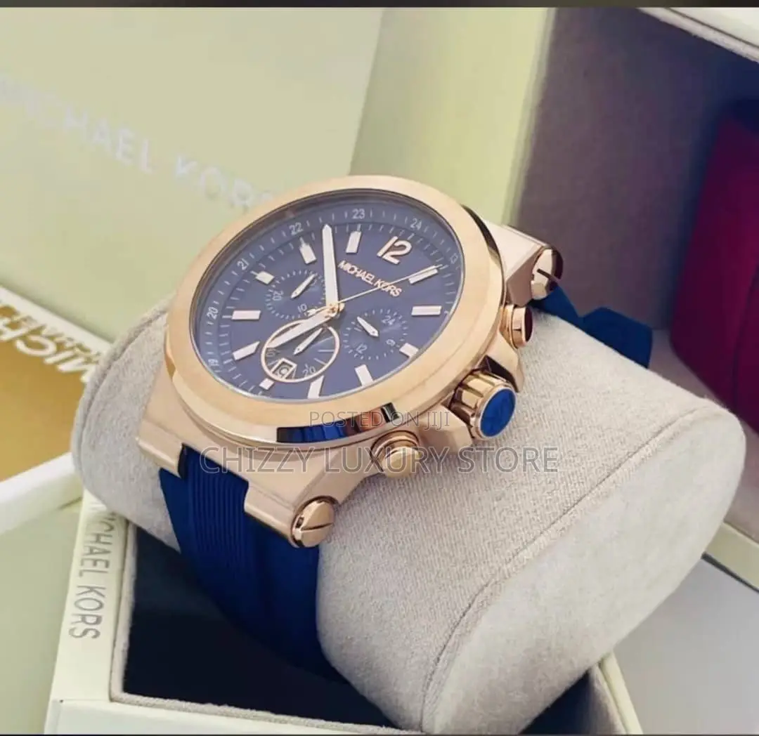 Michael Kors Quality Luxury Men Chronograph Rubber Strap Wristwatch