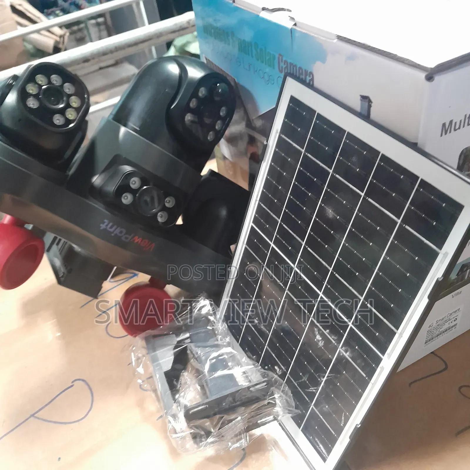 V380 Triple Lens PTZ Solar Camera With Free Gift Inside