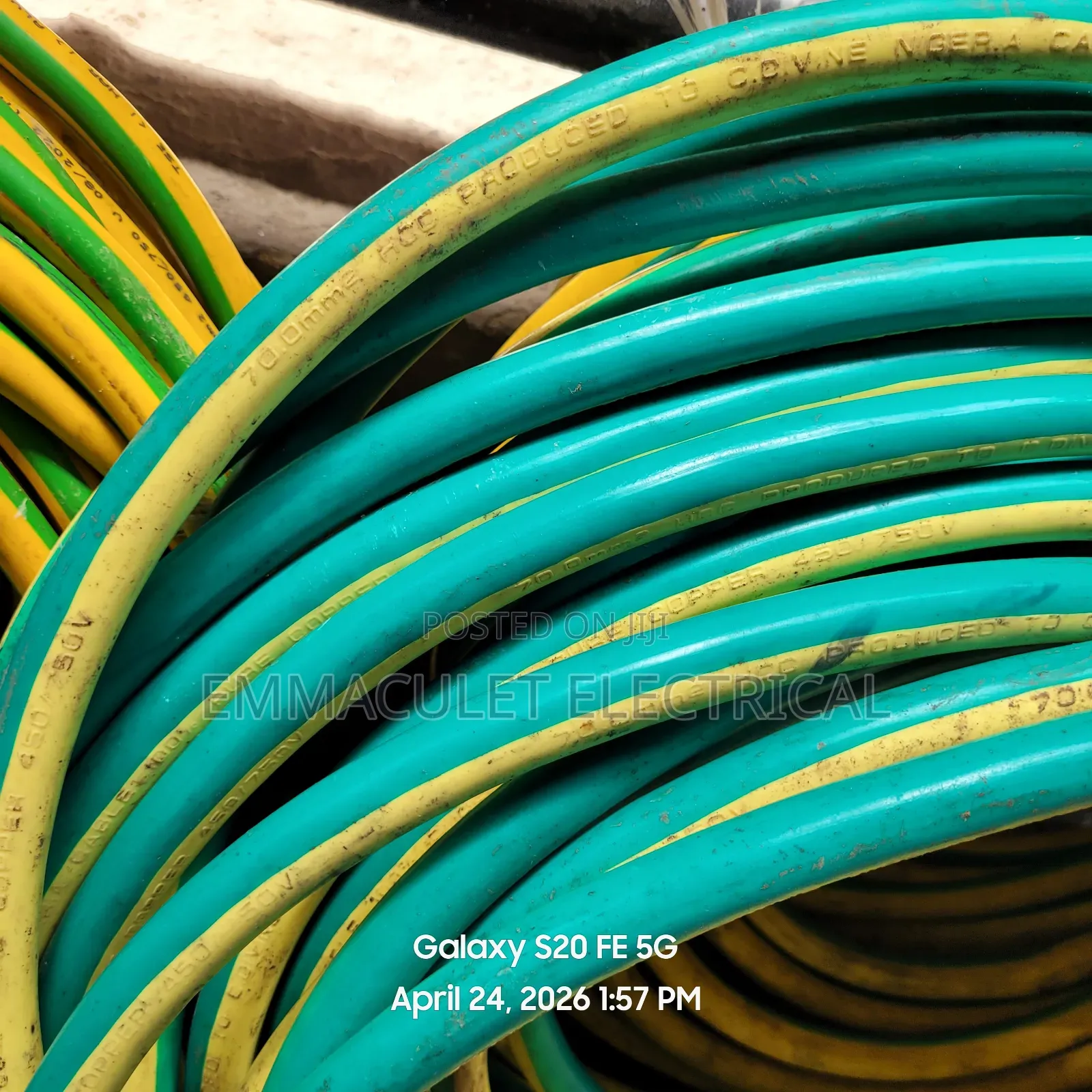 70mmx1single Core Green And Yellow
