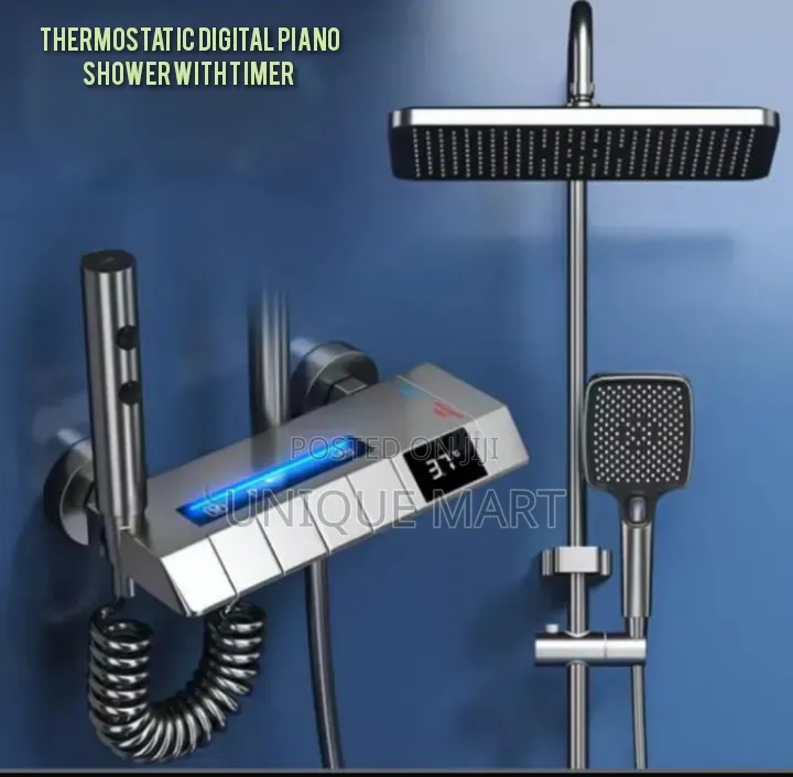 Thermostatic Piano Shower With Timer and Multiple Water Display